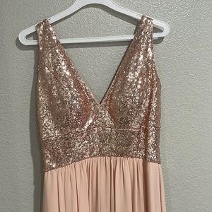 Jasmine sequins dress lined  size 12 coral, pink color